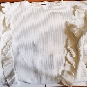 Women's Express Size S Ruffled Sides Sweater